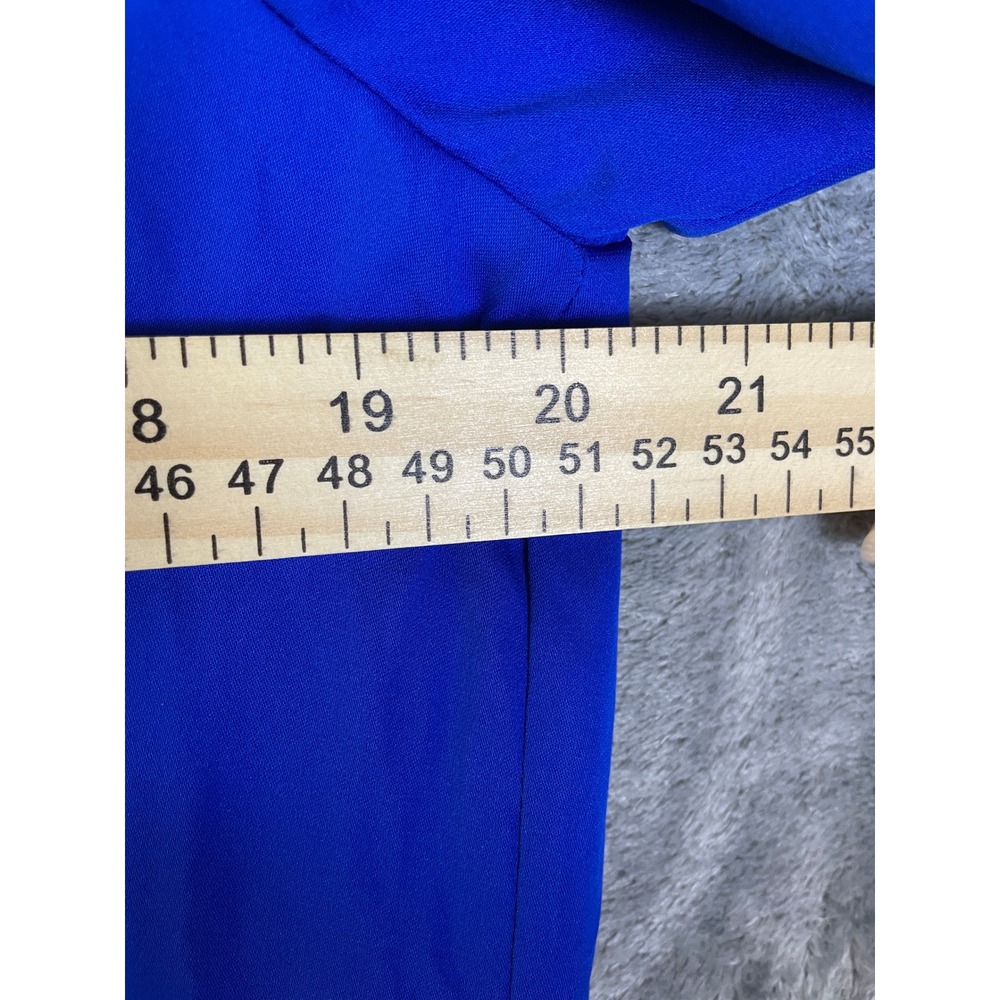 Diane von Furstenberg Wrap Dress Womens 12 Blue Excellent Silk Split Sleeve - Picture 9 of 12
